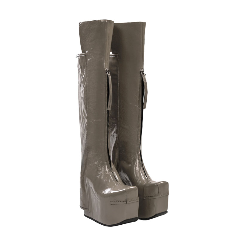 Sleek High Heel Tall Boots with a Modern Straight Cut