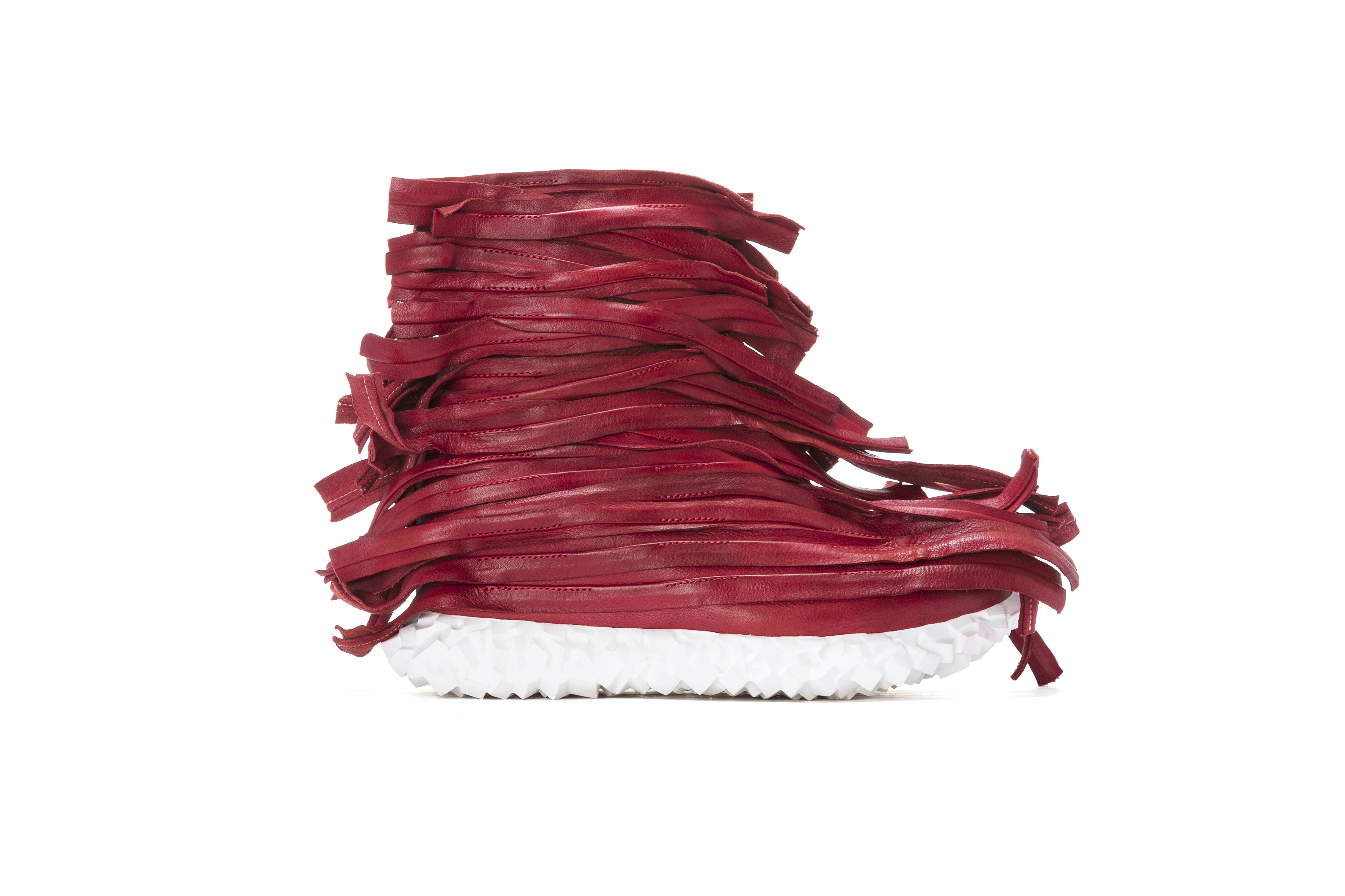 Sculptural Wrapped Leather Platform Boots
